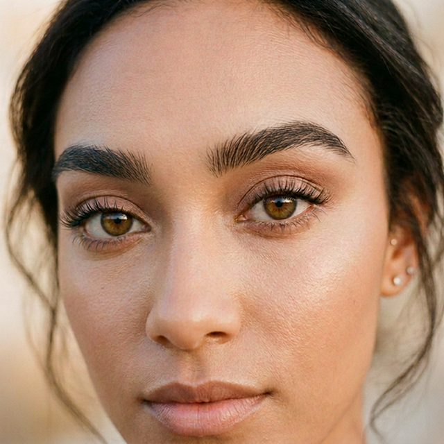 Close-up portrait of a model